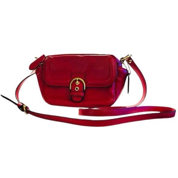Coach Scarlet Leather Front Buckle Crossbody Bag - Picture 2 of 8